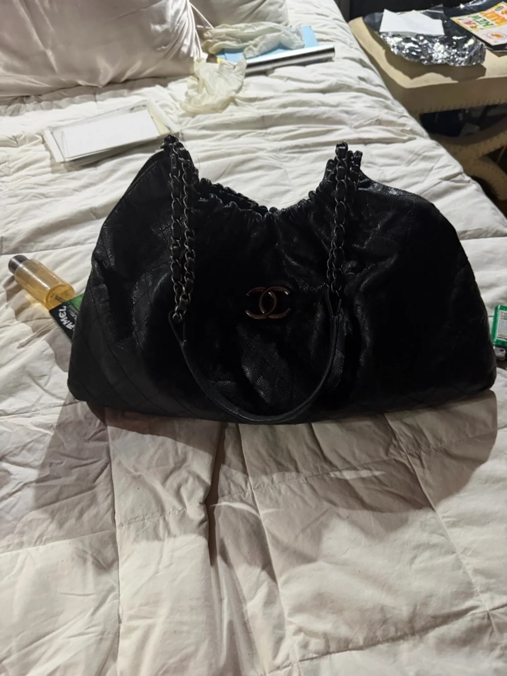 CHANEL Black Quilted Slouch Shoulder Bag - Picture 2 of 8
